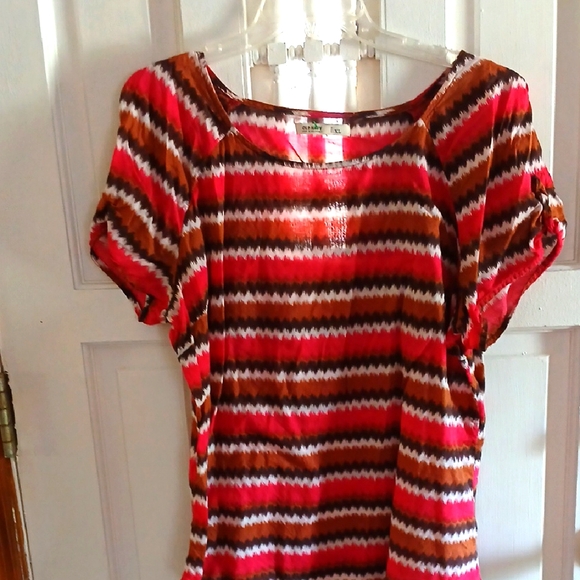Old Navy Tops - Striped Red and Brown Women's Top